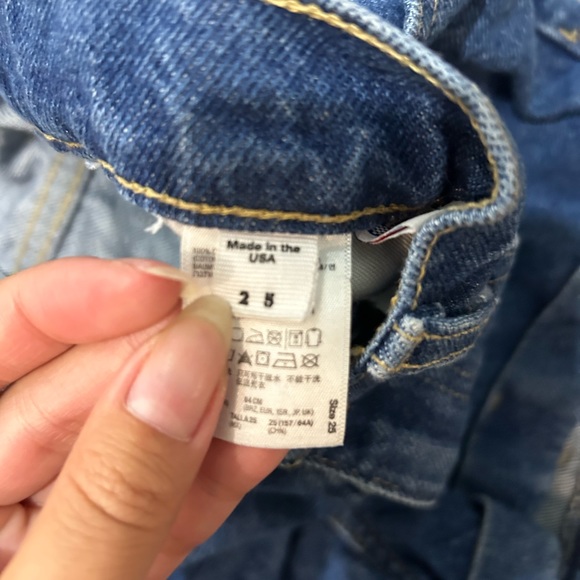 American Apparel Denim High Waisted Jean Shorts Dark Blue Size 25 - Picture 3 of 4